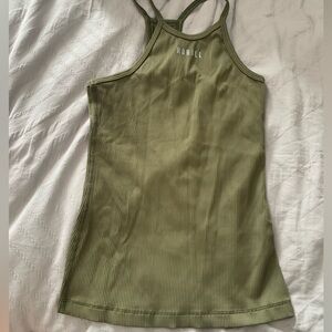 Olive Green Ribbed Women's Top